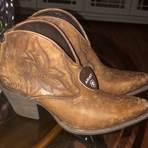 Ariat Tan Western Ankle Boots